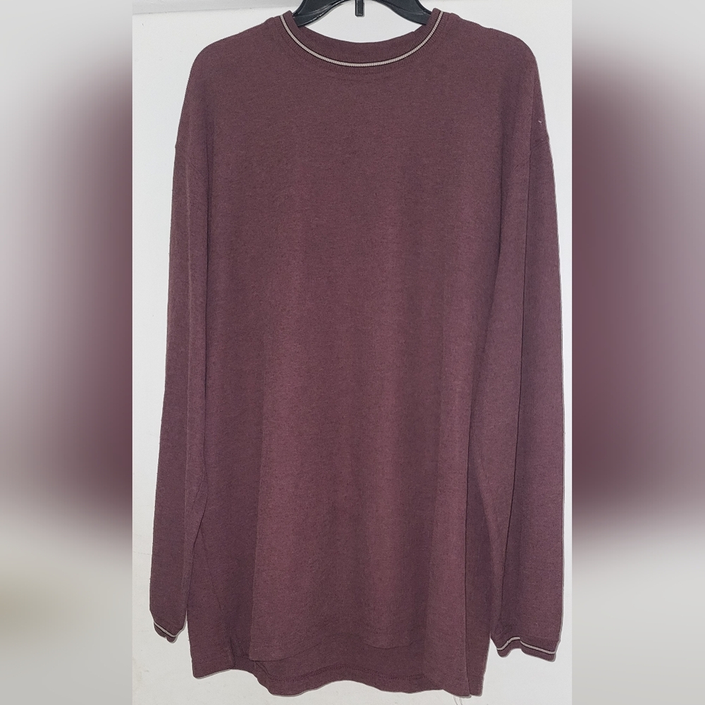 Mens XL Junction West Pull Over Burgandy With White  Stripe Sweatshirt
